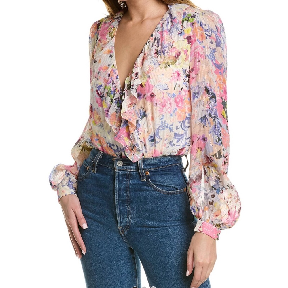 Rococo Sand Floral Lurex Bodysuit